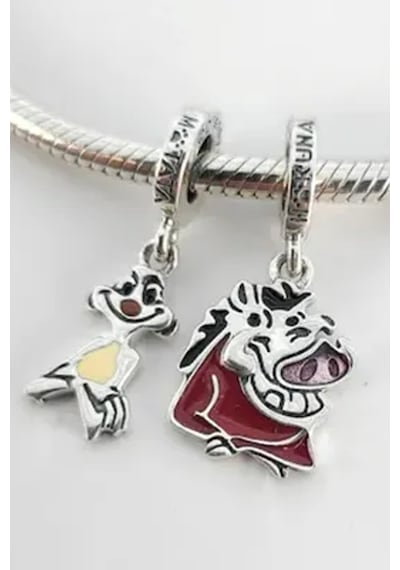Timon Ve Pumbaa Ayrılabilir Sallantılı Charm Gümüş