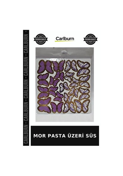 Delux Serisi Mor Pasta Üzeri Süs Etkinlik Kutlama Eşyası Doğum Günü +3