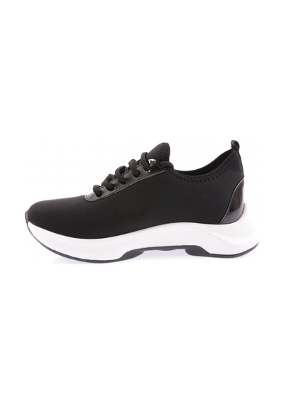 Dgn 1013-22y Kadın Bağcıklı Yan Sılver Taşlı Strech Kalın Taban Sneakers Ayakkabı 1013-2026-R1534 Siyah