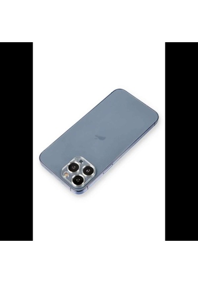 İphone 12 Pro Metal Kamera Lens Koruma Cam - Gümüş Diğer