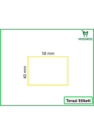 40x58 Mm Termal Terazi Etiketi 1 Rulo: 500 Adet Etiket 1 Koli:150 Rulo Etiket