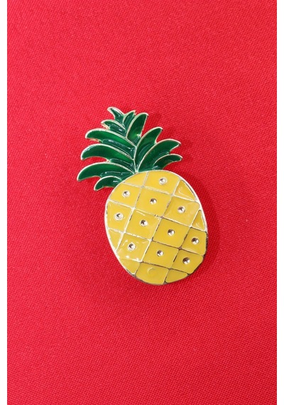 Kristal Taşlı Ananas Broş. Yaka İğnesi Broş. Taşlı Broş. Kadın Broş. Erkek Broş. Broş. Ananas Broş. Çok Renkli