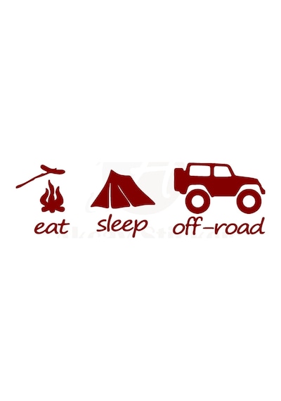 Eat Slepp Offroad Oto Sticker 4x4 Sticker Kırmızı 40 13 Cm