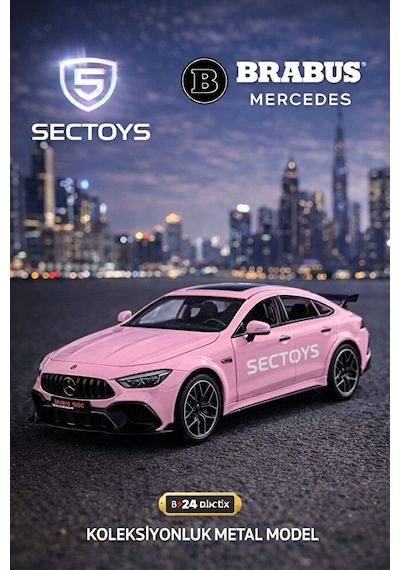 1:24 Brabus Rocket 900 Diecast Model Araba Kapı Bagaj Kaput Açılır Mercedes Amg Gtr Brabus Pembe