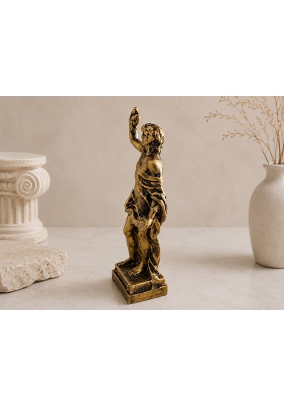Dionysos Heykeli Dekoratif Biblo Antik Yunan Mitolojisi Gold Masaüstü Ev Ofis Dekoru