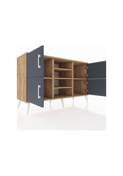 Kronos Konsol 5 Raflı 4 Kapaklı 132x59x83 Çam-antrasit/çam Antrasit/çam Kronos Konsol 5 Raflı 4 Kapaklı 132x59x83 Çam-antrasit/çam Antrasit/çam