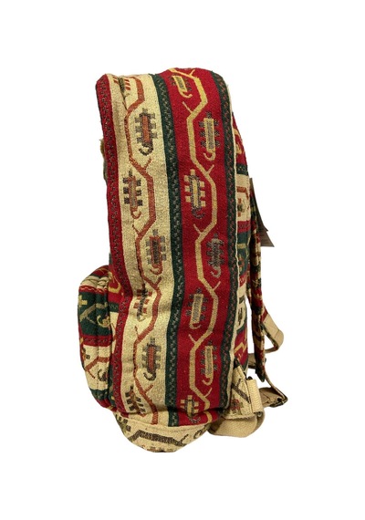 Old Cotton Cargo Kaliteli Vintage Kilim Desenli Disayn Sırt Gezi Çantası New Komor 5025 Kırmızı