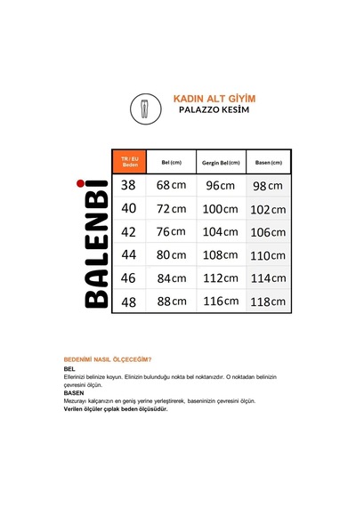 Balenbi Kadın Palazzo Yüksek Bel Likralı Dokuma Pantolon 1003 Benetton Benetton Yeşili