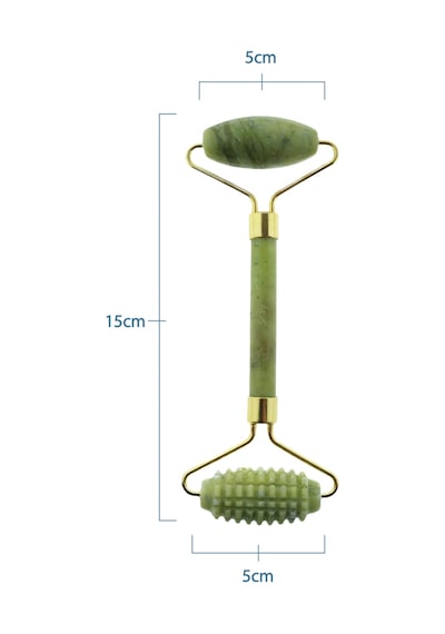 Seay Tırtıklı Yeşim Taşı Face Roller + Yeşim Melek Kanadı Gua Sha