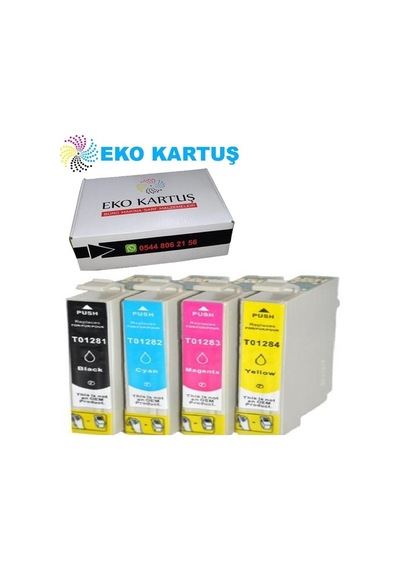 Eko Kartuş Epson Stylus Sx-430W (T1281-T1282-T1283-T1284)TAKIM Uyumlu Kartuş