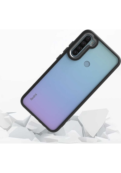 Kilifone - Redmi Note 8 Uyumlu Kılıf Koruyucu Arkası Şeffaf Renkli Kenarlı Flora Kapak - Lila - T23437