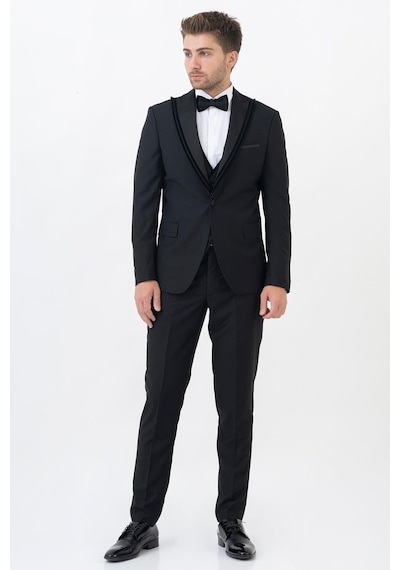 White Stone Guadalajara D114 Slim Fit Damatlık Takım Elbise Siyah - 60 Siyah