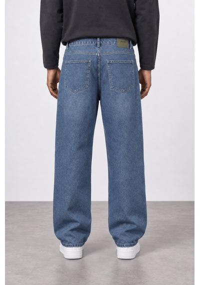 Respire Erkek Baggy Jean Koyu Mavi