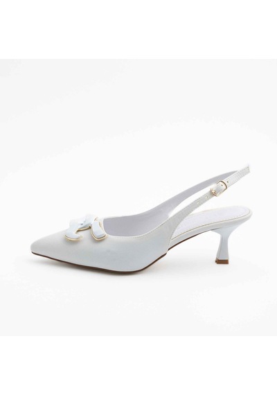 Ruxene Mui Kapalı Sivri Burun 6cm İnce Topuk Toka Detaylı Arkası Açık Stiletto - Topuklu Ayakkabı 001