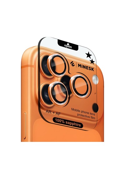Minesk iPhone 17 Pro / 17 Pro / 16 Pro / 16 Pro İle Uyumlu%100  Gerçek Safir Cam Cihazın Kendi Lensleri İle Aynı Kalitede Lens Koruyucu Kamera Camı Kozmik Turuncu Sku: Zeus8690010063885 -