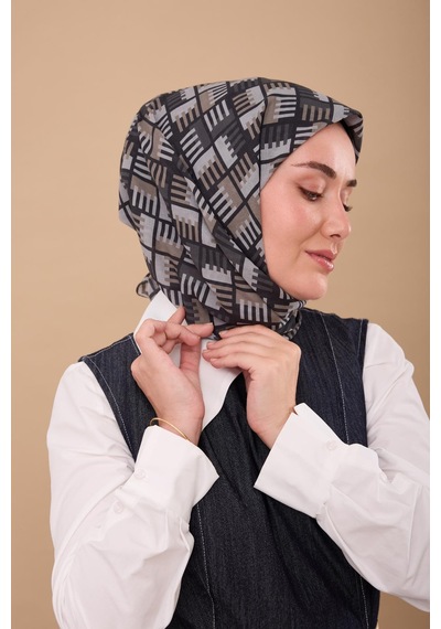 Silk Home Yaz Esintisi Eşarp 150001-14 Füme, Gri, Vizon, Soluk Siyah