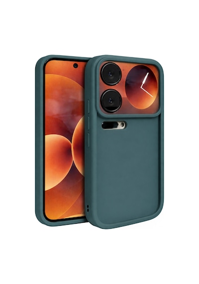 Mi 17 Pro Uyumlu Kamera Çıkıntılı Mat Silikon Telefon Kılıfı Yeşil