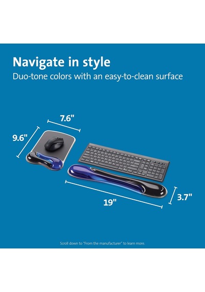 Kensington Duo Gel Mouse & Keyboard Wrist Rest Bundle, Mavi K529