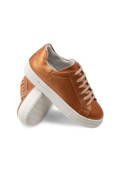 Deery Hakiki Deri Bronz Rengi Sneaker Kadın Ayakkabı Bronz