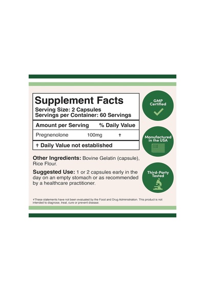 Double Wood Pregnenolone 100mg Converted To Progesterone To ...
