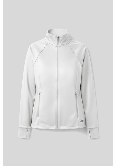Tommy Life Beyaz Fermuarlı Dik Yaka Basic Rahat Form Kadın Koşu Ceketi - 97310 Beyaz