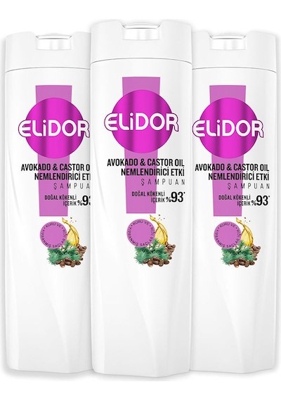 Elidor Avokado ve Castor Oil Nemlendirici Etki Şampuan 3 x 400 ML