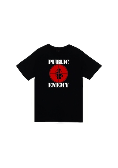 Public Enemy Baskılı Unisex %100 Pamuk Siyah T-shirt SIYAH