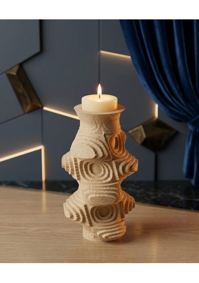 3d Mumluk Şamdan Özel Tasarım Taş