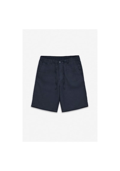 Süvari Lacivert Regular Düz Twill Yarım Lastikli Şort Spn2020500045-m09