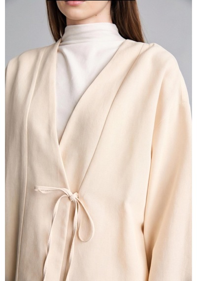Defacto Regular Fıt Keten Karışımlı Bej Kimono I1780ax26hser37 Ekru-er37