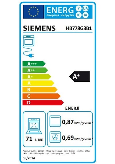Siemens HB778G3B1 iQ700 71 LT Ankastre Fırın