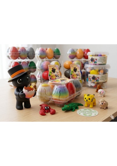Uyanık3d Ugos Serisi - Sürpriz Mini Figür Yumurtası 6'lı Set - Doğa Dostu Oyuncak Koleksiyonu Hayvan