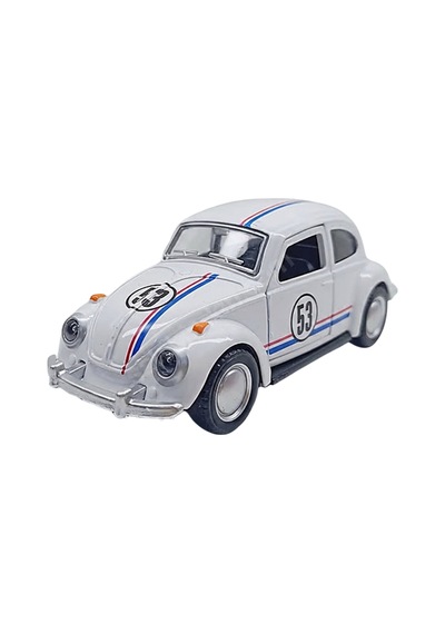 1:36 Ölçek Metal Vosvos Çek Bırak Araba Kapıları Açılan Oyuncak 1967 Volkswagen Beetle - Beyaz