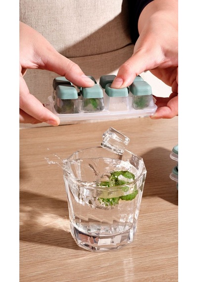 2'li Mini Silikon Buz Kalıbı - 8 Bölmeli Buz Küpü Kabı - Kolay Kullanım Silikon Antrasit Diğer