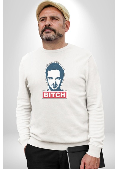 Breaking Bad Unisex Beyaz Baskılı Sweatshirt Beyaz