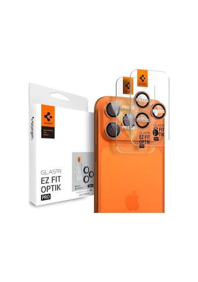 İphone 17 Pro/pro Max / 16 Pro/16 Pro Max / 15 Pro/15 Pro Max İle Uyumlu Kamera Lens Koruyucu Cam Kolay Kurulum Glas.tr Ez Fit Optik Pro 2 Adet Orange - Agl10123