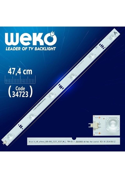 Arcelik 49 Athena 6x6+6x6 2121c 6s1p Nh L P84+83.5 Zbc60600-aa - 47.4 Cm 6 Ledli - Wk-017 Led Tv Bar