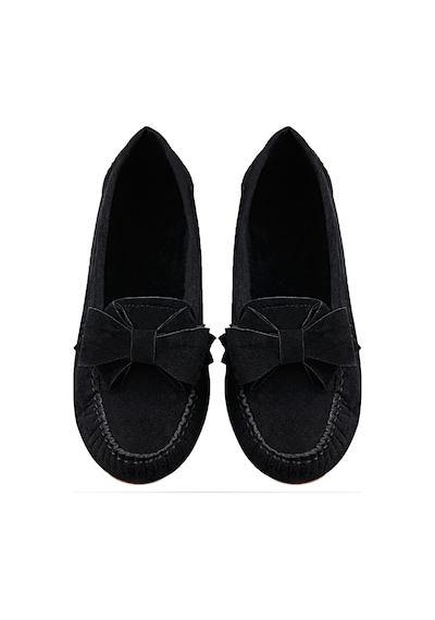 Renklibutik Fiyonklu Bayan Babet Ayakkabı Siyah