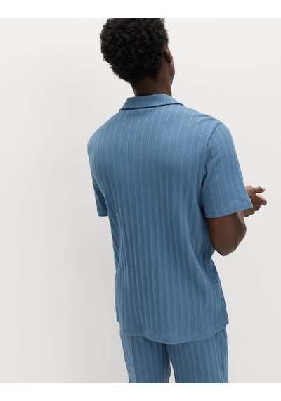 Marks & Spencer Jersey Pijama Üstü T07005230 Mavi