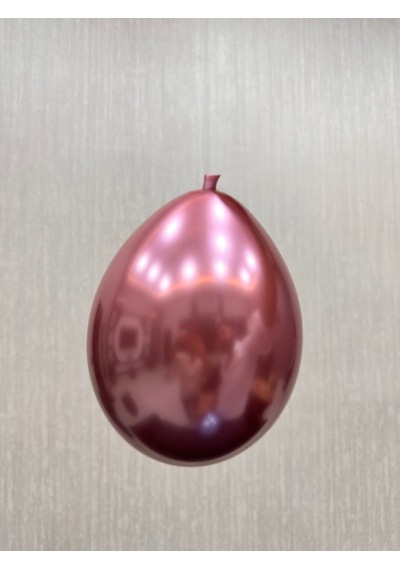 10 Lu Krom Pembe Balon 12 İnç, Ayna Efektli Metalik Parti Balo