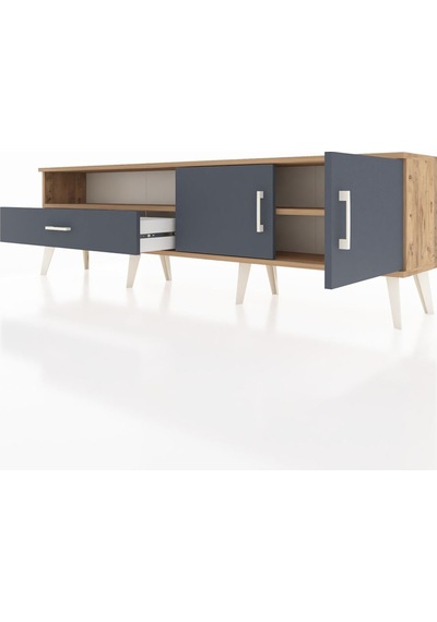 Arges Tv Ünitesi 2 Raflı Tek Çekmeceli 2 Kapaklı 176x30x51 Çam-antrasit/antrasit Antrasıt/antrasıt Arges Tv Ünitesi 2 Raflı Tek Çekmeceli 2 Kapaklı 176x30x51 Çam-antrasit/antrasit Antrasıt/antrasıt