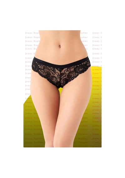 Kadın Dantelli Brazilian Bikini Külot Siyah
