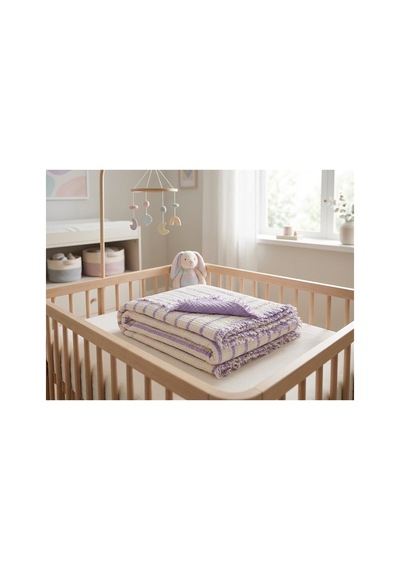 %100 Pamuklu 8 Katlı Multi Müslin Bebek Çocuk Battaniyesi Xl 120x100 Cm Mor - 857854000 Mor