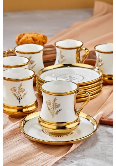 Cooker 6 Kişilik 180 Ml Porselen Çay Ve Kahve Fincan Takımı Ckr3460 Beyaz