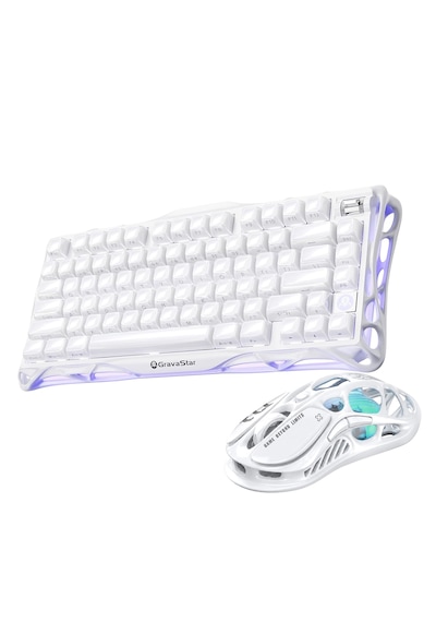 Gravastar Mercury K1 Kablosuz Mekanik Gaming İngilizce Q Klavye Ve M2 Kablosuz Optik Mouse Seti, Opa