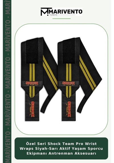Özel Seri Shock Team Pro Wrist Wraps Siyah-sarı Aktif Yaşam Sporcu Ekipmanı Antrenman Aksesuarı