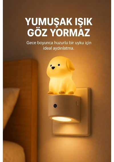 Tr Akıllı Gece Lambası Rgb Renk Değişimli Işık Sensörlü Prize Takılan Led Gece Lambası Çocuk Odası Koridor Genel