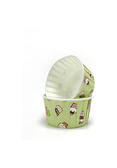 Cupcake Muffin Kalıbı Büyük Boy Xl Mint Yeşili Dondurma Desenli Jumbo Kek Kapsülü 50'li Diğer