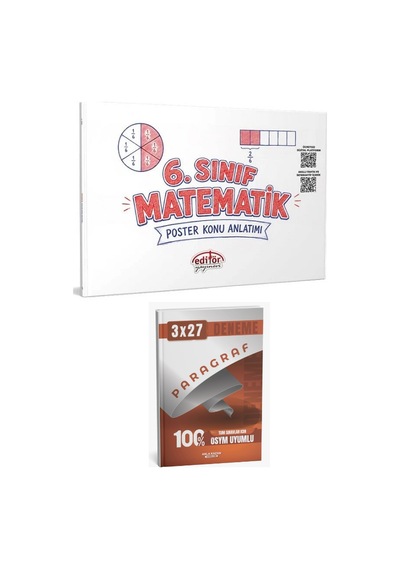 Editör 2027 6. Sınıf Matematik Poster Konu Anlatımı+ Anla Kazan Paragraf