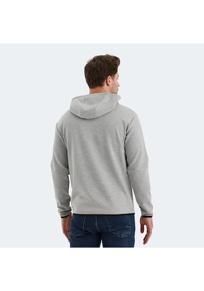Slazenger VADIMIR Erkek Kapüşonlu Cepli Gri Sweatshirt